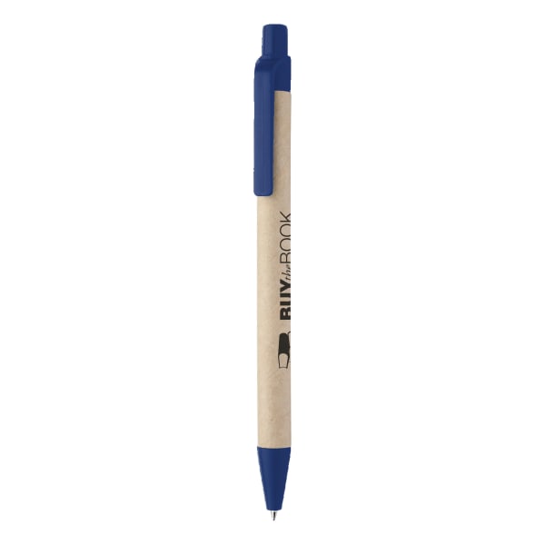 Revo-Promo-Kugelschreiber-aus-recyceltem-Papier-bedruckbar-Beige-Frontansicht-1