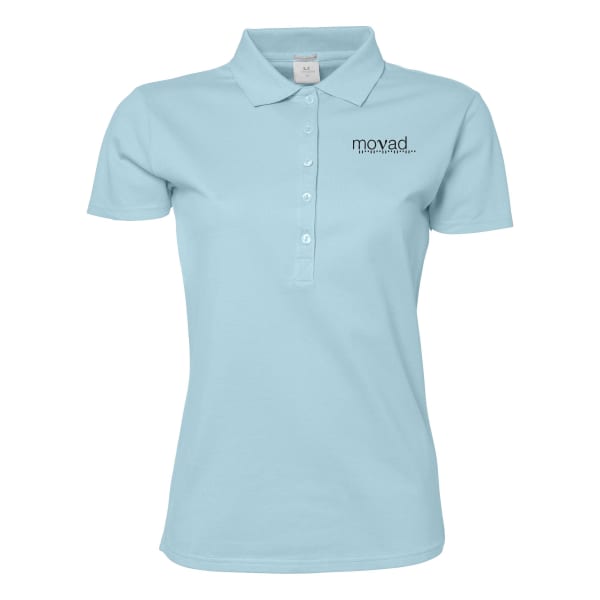 Tee-Jays-Stretch-Poloshirt-Damen-215-g-m²-bedruckbar-Blau-Frontansicht-1