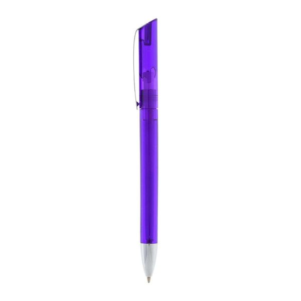 Kugelschreiber-Glossy-Transparent-blau-Lila-Kunststoff-Frontansicht-1