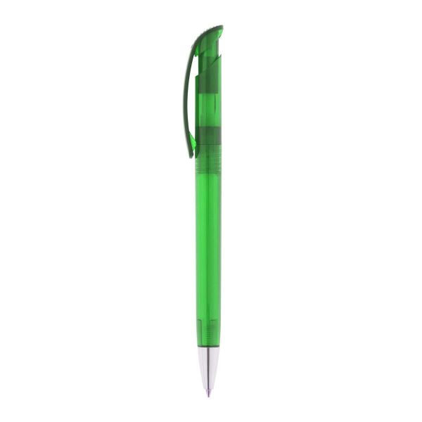 Kugelschreiber-Bonita-transparent-blau-dokumentenecht-Grün-Kunststoff-Frontansicht-1