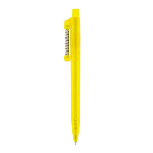 Kugelschreiber-Strong-transparent-blau-dokumentenecht-Gelb-Kunststoff-Frontansicht-1