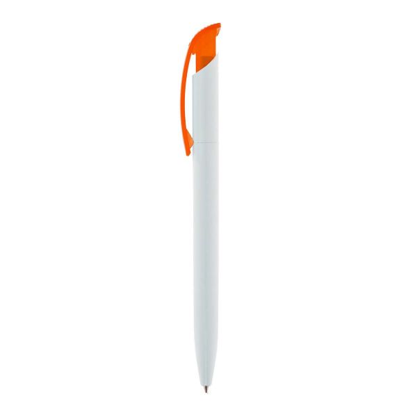 Kugelschreiber-Clear-Solid-transparent-blau-dokumentenecht-Orange-Kunststoff-Frontansicht-1