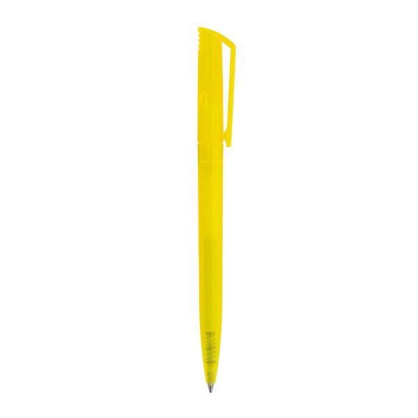 Kugelschreiber-Flip-transparent-blau-dokumentenecht-Gelb-Kunststoff-Frontansicht-1