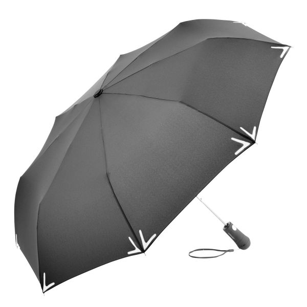 Mini-Taschenschirm-LED-Safebrella-Grau-Frontansicht-1