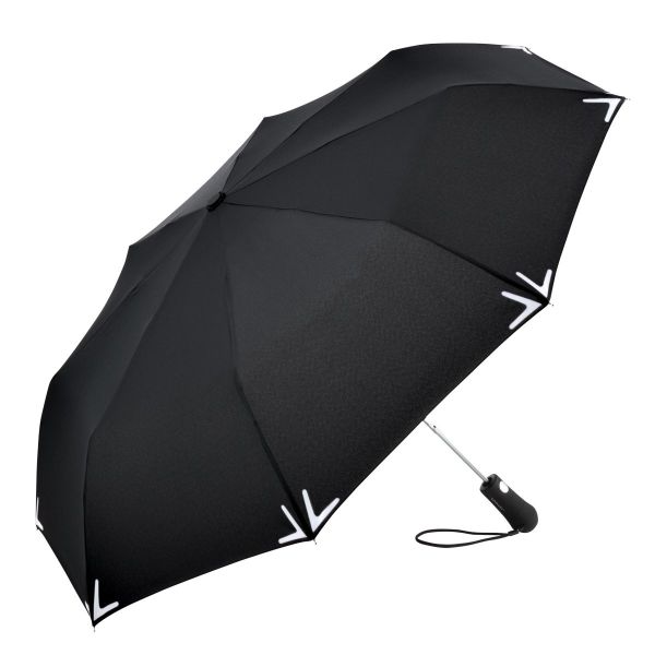 Mini-Taschenschirm-LED-Safebrella-Schwarz-Frontansicht-1