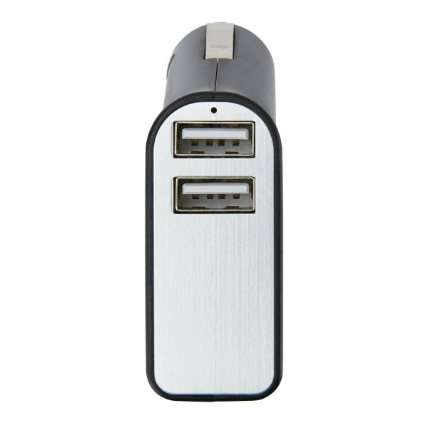 Dual-USB-Ladegerät-Notfall-Set-Schwarz-Frontansicht-4