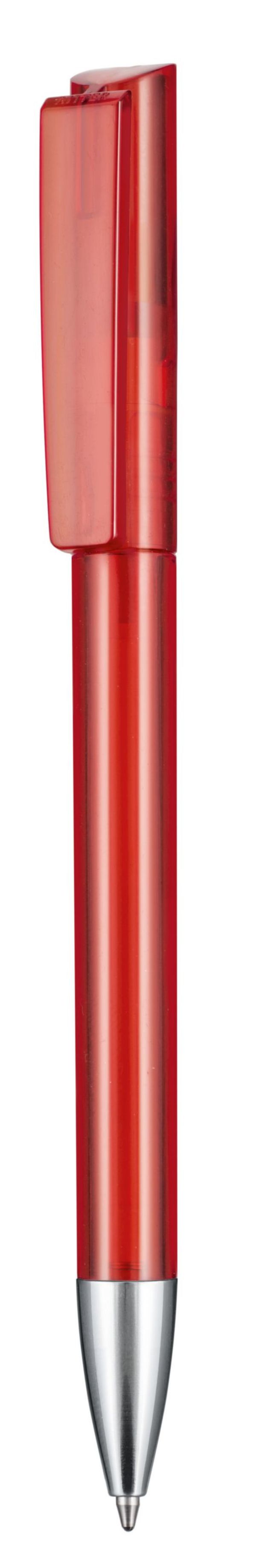Kugelschreiber-Glory-Transparent-blau-Rot-Frontansicht-1